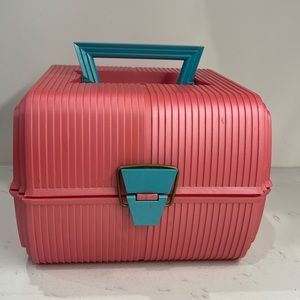Vintage Pink SASSABY 1990's Deluxe Makeup Organizer, Travel Case Caboodle